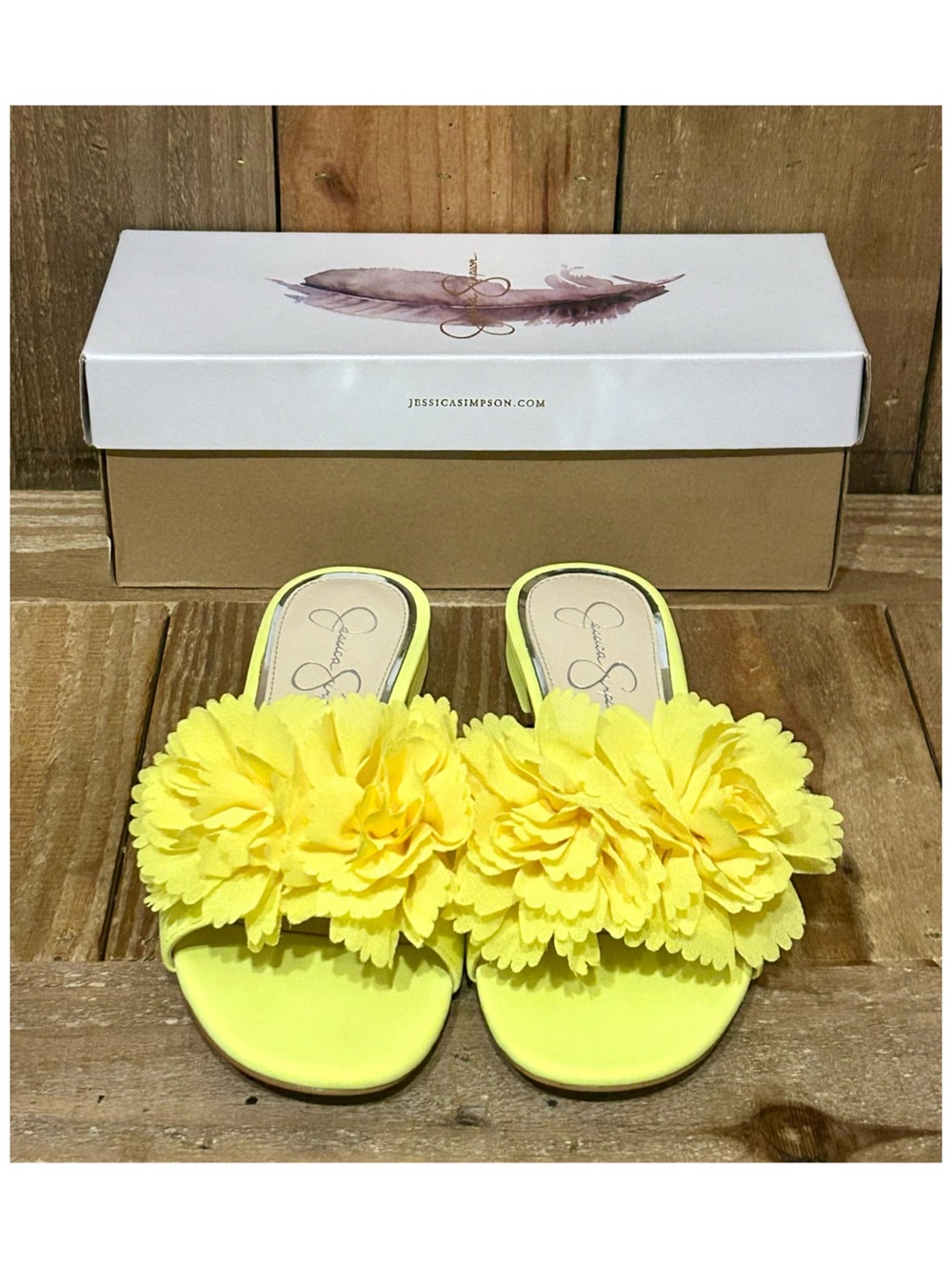 Jessica Simpson Leather Caralin Slide Sandals. - Picture 3 of 16